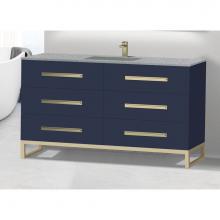 Madeli B830-60C-001-LC-SA-PC - Madeli Icon 60C'' Free standing Vanity Cabinet in Sapphire/HW: Polished Chrome(PC)