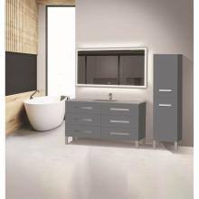 Madeli B830-60C-001-LL-TG-PC - Madeli Icon 60C'' Free standing Vanity Cabinet in Studio Grey/HW: Polished Chrome(PC)