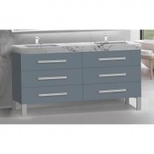 Madeli B830-72D-001-LL-TG-PC - Madeli Icon 72'' Free standing Vanity Cabinet in Studio Grey/HW: Polished Chrome(PC)