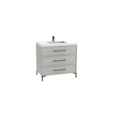 Madeli B835-42-001-LY-CG-HY-PC - Marquis 42'' Free standing Vanity Cabinet in Coastal Grey/HW: Polished Chrome(PC)