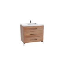 Madeli B835-48C-001-LY-NW-HY-PC - Marquis 48C'' Free standing Vanity Cabinet in Natural Walnut/HW: Polished Chrome(PC)