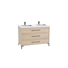 Madeli B835-48D-001-LY-NO-HY-PC - Marquis 48D'' Free standing Vanity Cabinet in Natural Oak/HW: Polished Chrome(PC)