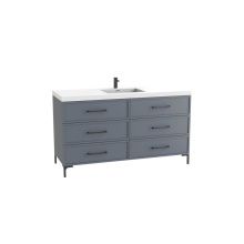Madeli B835-60C-001-LY-TG-HY-PC - Marquis 60C'' Free standing Vanity Cabinet in Studio Grey/HW: Polished Chrome(PC)