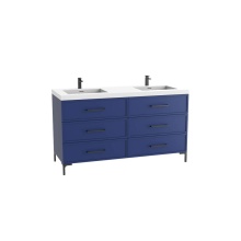 Madeli B835-60D-001-LY-SA-HY-PC - Marquis 60D'' Free standing Vanity Cabinet in Sapphire/HW: Polished Chrome(PC)
