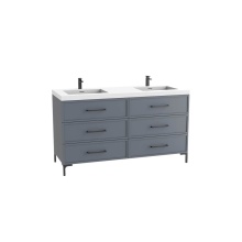 Madeli B835-72D-001-LY-TG-HY-PC - Marquis 72D'' Free standing Vanity Cabinet in Studio Grey/HW: Polished Chrome(PC)