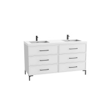Madeli B835-72D-001-LY-WH-HY-PC - Marquis 72D'' Free standing Vanity Cabinet in White/HW: Polished Chrome(PC)