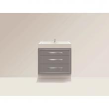 Madeli B850-36-002-TG-PC - Madeli Villa 36'' Wall hung  Vanity Cabinet in Studio Grey/HW: Polished Chrome(PC)