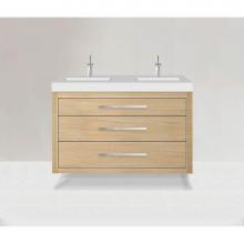 Madeli B850-48D-002-NO-PC - Madeli Villa 48D'' Wall hung Vanity Cabinet in Natural Oak/HW: Polished Chrome(PC)