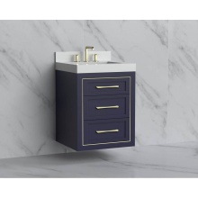 Madeli B855-24-002-SA-HR-SB - Renaissance 24'' Wall hung Vanity Cabinet in Sapphire/HW: Handles Satin Brass(SB)