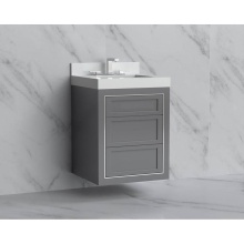 Madeli B855-24-002-TG-NP-SB - Renaissance 24'' Wall hung Vanity Cabinet in Studio Grey - No Handles - Inlay in Satin B