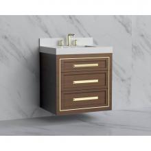 Madeli B855-30-002-BR-HP-PC - Madeli Renaissance 30'' Wall hung Vanity Cabinet in Brandy/HW: Handles Polished Chrome(P