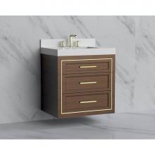 Madeli B855-30-002-BR-HY-PC - Madeli Renaissance 30'' Wall hung Vanity Cabinet in Brandy/HW: Handles Polished Chrome(P