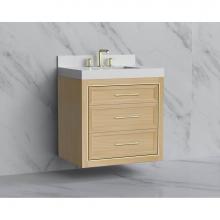 Madeli B855-30-002-NO-HR-MB - Madeli Renaissance 30'' Wall hung Vanity Cabinet in Natural Oak/HW: Handles Matte Black(