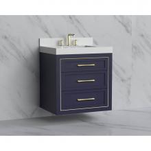 Madeli B855-30-002-SA-HR-SB - Madeli Renaissance 30'' Wall hung Vanity Cabinet in Sapphire/HW: Handles Satin Brass(SB)