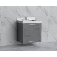 Madeli B855-30-002-TG-NP-PC - Madeli Renaissance 30'' Wall hung Vanity Cabinet in Studio Grey - No Handles - Inlay in