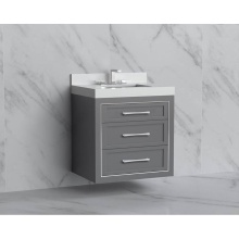 Madeli B855-30-002-TG-HR-PC - Renaissance 30'' Wall hung Vanity Cabinet in Studio Grey/HW: Handles Polished Chrome(PC)