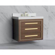 Madeli B855-36-002-BR-HP-PC - Madeli Renaissance 36'' Wall hung Vanity Cabinet in Brandy/HW: Handles Polished Chrome(P