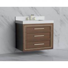 Madeli B855-36-002-BR-HY-PC - Madeli Renaissance 36'' Wall hung Vanity Cabinet in Brandy/HW: Handles Polished Chrome(P