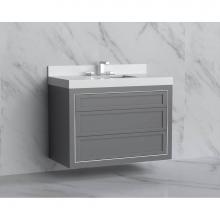Madeli B855-36-002-TG-NP-BN - Madeli Renaissance 36'' Wall hung Vanity Cabinet in Studio Grey - No Handles - Inlay in