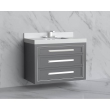 Madeli B855-36-002-TG-HP-PC - Renaissance 36'' Wall hung Vanity Cabinet in Studio Grey/HW: Handles Polished Chrome(PC)