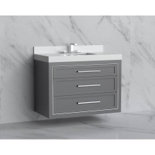 Madeli B855-36-002-TG-HY-PC - Renaissance 36'' Wall hung Vanity Cabinet in Studio Grey/HW: Handles Polished Chrome(PC)