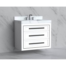 Madeli B855-36-002-WH-HP-PC - Renaissance 36'' Wall hung Vanity Cabinet in White/HW: Handles Polished Chrome(PC)