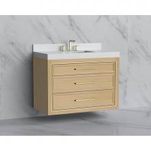 Madeli B855-42-002-NO-HY-PN - Madeli Renaissance 42'' Wall hung Vanity Cabinet in Natural Oak/HW: Handles Polished Nic