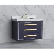 Madeli B855-42-002-SA-HP-PC - Renaissance 42'' Wall hung Vanity Cabinet in Sapphire/HW: Handles Polished Chrome(PC)