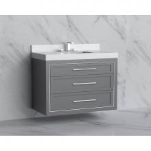 Madeli B855-42-002-TG-HR-PC - Madeli Renaissance 42'' Wall hung Vanity Cabinet in Studio Grey/HW: Handles Polished Chr