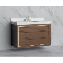 Madeli B855-48C-002-BR-NP-PN - Madeli Renaissance 48C'' Wall hung Vanity Cabinet in Brandy - No Handles - Inlay in Poli