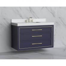 Madeli B855-48C-002-SA-HR-PC - Madeli Renaissance 48C'' Wall hung Vanity Cabinet in Sapphire/HW: Handles Polished Chrom