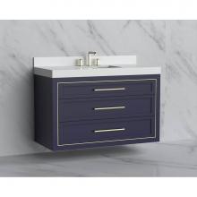 Madeli B855-48C-002-SA-HY-PC - Madeli Renaissance 48C'' Wall hung Vanity Cabinet in Sapphire/HW: Handles Polished Chrom