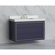 Madeli B855-48C-002-SA-NP-PC - Madeli Renaissance 48C'' Wall hung Vanity Cabinet in Sapphire - No Handles - Inlay in Po