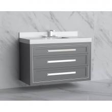 Madeli B855-48C-002-TG-HP-PC - Madeli Renaissance 48C'' Wall hung Vanity Cabinet in Studio Grey/HW: Handles Polished Ch