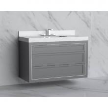 Madeli B855-48C-002-TG-NP-BN - Madeli Renaissance 48C'' Wall hung Vanity Cabinet in Studio Grey - No Handles - Inlay in