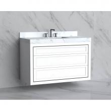 Madeli B855-48C-002-WH-NP-MB - Madeli Renaissance 48C'' Wall hung Vanity Cabinet in White - No Handles - Inlay in Matte