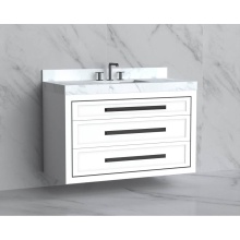 Madeli B855-48C-002-WH-HP-PC - Renaissance 48C'' Wall hung Vanity Cabinet in White/HW: Handles Polished Chrome(PC)