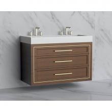 Madeli B855-48D-002-BR-HY-PC - Renaissance 48D'' Wall hung Vanity Cabinet in Brandy/HW: Handles Polished Chrome(PC)