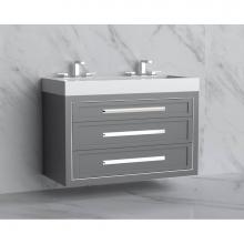 Madeli B855-48D-002-TG-HP-BN - Madeli Renaissance 48D'' Wall hung Vanity Cabinet in  Studio Grey/HW: Handles Brushed Ni