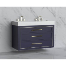 Madeli B855-48D-002-SA-HR-PC - Renaissance 48C'' Wall hung Vanity Cabinet in Sapphire/HW: Handles Polished Chrome(PC)
