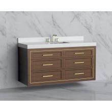 Madeli B855-60C-002-BR-HY-BN - Madeli Renaissance 60C'' Wall hung Vanity Cabinet in Brandy/HW: Handles Brushed Nickel(B