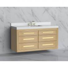 Madeli B855-60C-002-NO-HP-PC - Madeli Renaissance 60C'' Wall hung Vanity Cabinet in Natural Oak/HW: Handles Polished Ch