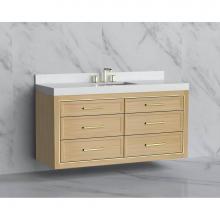 Madeli B855-60C-002-NO-HY-BN - Madeli Renaissance 60C'' Wall hung Vanity Cabinet in Natural Oak/HW: Handles Brushed Nic