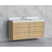 Madeli B855-60C-002-NO-HY-PC - Madeli Renaissance 60C'' Wall hung Vanity Cabinet in Natural Oak/HW: Handles Polished Ch