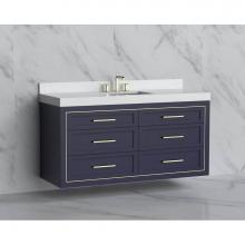 Madeli B855-60C-002-SA-HY-BN - Madeli Renaissance 60C'' Wall hung Vanity Cabinet in Sapphire/HW: Handles Brushed Nickel