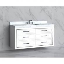 Madeli B855-60C-002-WH-HR-MB - Madeli Renaissance 60C'' Wall hung Vanity Cabinet in White/HW: Handles Matte Black(MB)