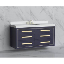 Madeli B855-60C-002-SA-HP-PC - Renaissance 60C'' Wall hung Vanity Cabinet in Sapphire/HW: Handles Polished Chrome(PC)