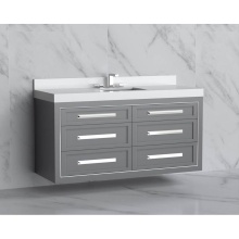 Madeli B855-60C-002-TG-HP-PC - Renaissance 60C'' Wall hung Vanity Cabinet in Studio Grey/HW: Handles Polished Chrome(PC
