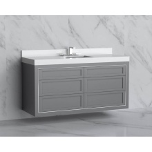 Madeli B855-60C-002-TG-NP-BN - Renaissance 60C'' Wall hung Vanity Cabinet in Studio Grey - No Handles - Inlay in Brushe