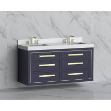 Madeli B855-60D-002-SA-HP-PC - Renaissance 60D'' Wall hung Vanity Cabinet in Sapphire/HW: Handles Polished Chrome(PC)